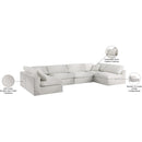  Manufacturer Color_Cream -- Serene 158" Cream Linen Textured Fabric Upholstered Deluxe Comfort 6 pc Modular Sectional IMAGE 10