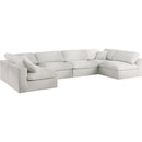 Meridian Serene Fabric Sectional 601Cream-Sec6D IMAGE 1