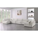  Manufacturer Color_Cream -- Serene 197" Cream Linen Textured Fabric Upholstered Deluxe Comfort 7 pc Modular Sectional IMAGE 2