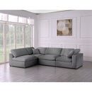  Manufacturer Color_Grey -- Serene 119" Grey Linen Textured Fabric Upholstered Deluxe Comfort 4 pc Modular Sectional IMAGE 3