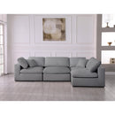 Manufacturer Color_Grey -- Serene 119" Grey Linen Textured Fabric Upholstered Deluxe Comfort 4 pc Modular Sectional IMAGE 6