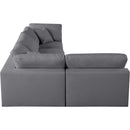  Manufacturer Color_Grey -- Serene 119" Grey Linen Textured Fabric Upholstered Deluxe Comfort 4 pc Modular Sectional IMAGE 9