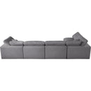  Manufacturer Color_Grey -- Serene 158" Grey Linen Textured Fabric Upholstered Deluxe Comfort 5 pc Modular Sectional IMAGE 7