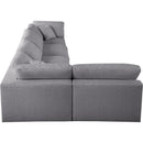  Manufacturer Color_Grey -- Serene 158" Grey Linen Textured Fabric Upholstered Deluxe Comfort 5 pc Modular Sectional IMAGE 9