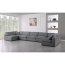  Manufacturer Color_Grey -- Serene 197" Grey Linen Textured Fabric Upholstered Deluxe Comfort 7 pc Modular Sectional IMAGE 2