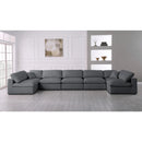  Manufacturer Color_Grey -- Serene 197" Grey Linen Textured Fabric Upholstered Deluxe Comfort 7 pc Modular Sectional IMAGE 3