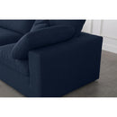  Manufacturer Color_Navy -- Serene 158" Navy Linen Textured Fabric Upholstered Deluxe Comfort 5 pc Modular Sectional IMAGE 11