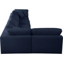  Manufacturer Color_Navy -- Serene 158" Navy Linen Textured Fabric Upholstered Deluxe Comfort 5 pc Modular Sectional IMAGE 9