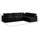  Manufacturer Color_Black -- Meridian Plush Fabric 4 pc Sectional IMAGE 11