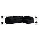  Manufacturer Color_Black -- Meridian Plush Fabric 4 pc Sectional IMAGE 12