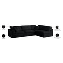 Meridian Plush Black Velvet Standard Comfort Modular Sectional IMAGE 12
