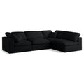  Manufacturer Color_Black -- Meridian Plush Fabric 4 pc Sectional IMAGE 1