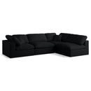  Manufacturer Color_Black -- Meridian Plush Fabric 4 pc Sectional IMAGE 1