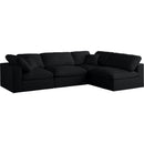 Meridian Plush Fabric Sectional 602Black-Sec4B IMAGE 1