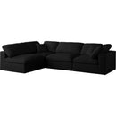  Manufacturer Color_Black -- Meridian Plush Fabric 4 pc Sectional IMAGE 2