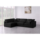  Manufacturer Color_Black -- Meridian Plush Fabric 4 pc Sectional IMAGE 3