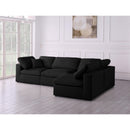  Manufacturer Color_Black -- Meridian Plush Fabric 4 pc Sectional IMAGE 4
