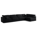  Manufacturer Color_Black -- Meridian Plush Fabric 5 pc Sectional IMAGE 1
