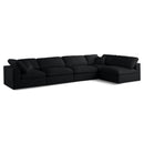  Manufacturer Color_Black -- Meridian Plush Fabric 5 pc Sectional IMAGE 1
