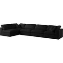  Manufacturer Color_Black -- Meridian Plush Fabric 5 pc Sectional IMAGE 2