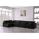  Manufacturer Color_Black -- Meridian Plush Fabric 5 pc Sectional IMAGE 3