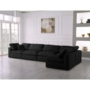  Manufacturer Color_Black -- Meridian Plush Fabric 5 pc Sectional IMAGE 4