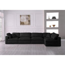  Manufacturer Color_Black -- Meridian Plush Fabric 5 pc Sectional IMAGE 5
