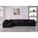  Manufacturer Color_Black -- Meridian Plush Fabric 5 pc Sectional IMAGE 6