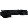  Manufacturer Color_Black -- Meridian Plush Fabric 6 pc Sectional IMAGE 1