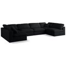  Manufacturer Color_Black -- Meridian Plush Fabric 6 pc Sectional IMAGE 1