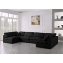  Manufacturer Color_Black -- Meridian Plush Fabric 6 pc Sectional IMAGE 2