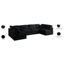  Manufacturer Color_Black -- Meridian Plush Fabric 6 pc Sectional IMAGE 9