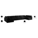  Manufacturer Color_Black -- Meridian Plush Fabric 7 pc Sectional IMAGE 10