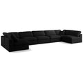  Manufacturer Color_Black -- Meridian Plush Fabric 7 pc Sectional IMAGE 1