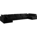  Manufacturer Color_Black -- Meridian Plush Fabric 7 pc Sectional IMAGE 2