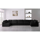  Manufacturer Color_Black -- Meridian Plush Fabric 7 pc Sectional IMAGE 4