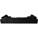  Manufacturer Color_Black -- Meridian Plush Fabric 7 pc Sectional IMAGE 5