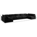  Manufacturer Color_Black -- Meridian Plush Fabric 7 pc Sectional IMAGE 9