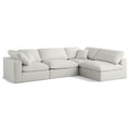 Manufacturer Color_Cream -- Plush 105" Cream Velvet Upholstered Standard Comfort 4 pc Modular Sectional IMAGE 1