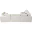  Manufacturer Color_Cream -- Plush 105" Cream Velvet Upholstered Standard Comfort 4 pc Modular Sectional IMAGE 6