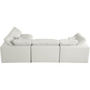  Manufacturer Color_Cream -- Plush 105" Cream Velvet Upholstered Standard Comfort 4 pc Modular Sectional IMAGE 7