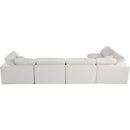  Manufacturer Color_Cream -- Plush 140" Cream Velvet Upholstered Standard Comfort 5 pc Modular Sectional IMAGE 7