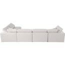  Manufacturer Color_Cream -- Plush 140" Cream Velvet Upholstered Standard Comfort 5 pc Modular Sectional IMAGE 8
