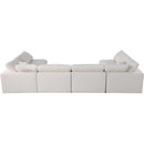  Manufacturer Color_Cream -- Plush 140" Cream Velvet Upholstered Standard Comfort 6 pc Modular Sectional IMAGE 4
