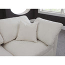  Manufacturer Color_Cream -- Plush 140" Cream Velvet Upholstered Standard Comfort 6 pc Modular Sectional IMAGE 6