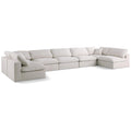  Manufacturer Color_Cream -- Plush 175" Cream Velvet Upholstered Standard Comfort 7 pc Modular Sectional IMAGE 1