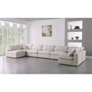  Manufacturer Color_Cream -- Plush 175" Cream Velvet Upholstered Standard Comfort 7 pc Modular Sectional IMAGE 2