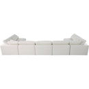  Manufacturer Color_Cream -- Plush 175" Cream Velvet Upholstered Standard Comfort 7 pc Modular Sectional IMAGE 4