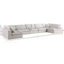  Manufacturer Color_Cream -- Plush 175" Cream Velvet Upholstered Standard Comfort 7 pc Modular Sectional IMAGE 8