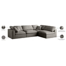  Manufacturer Color_Grey -- Plush 105" Grey Velvet Upholstered Standard Comfort 4 pc Modular Sectional IMAGE 12